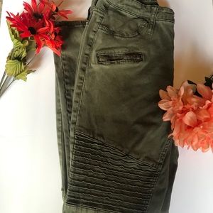 High Waisted Army Green Skinny Jeans